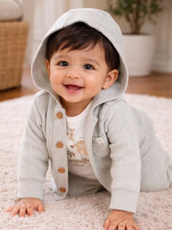 Carter's Other - NWT Carter’s Baby Boy Lion 3-Piece Cardigan Set Green White 12 Months Outfit